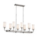 Myhouse Lighting Kichler - 52453CLP - Eight Light Linear Chandelier - Vetivene - Classic Pewter