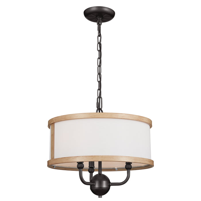 Myhouse Lighting Kichler - 52465AVI - Three Light Chandelier/Semi Flush - Heddle - Anvil Iron