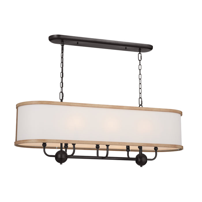 Myhouse Lighting Kichler - 52467AVI - Eight Light Linear Chandelier - Heddle - Anvil Iron