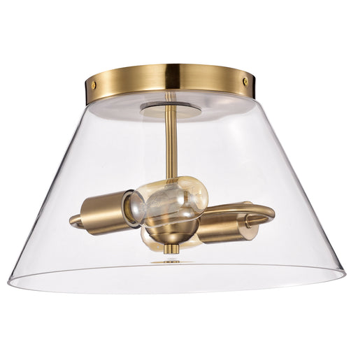 Myhouse Lighting Nuvo Lighting - 60-7419 - Three Light Flush Mount - Dover - Vintage Brass