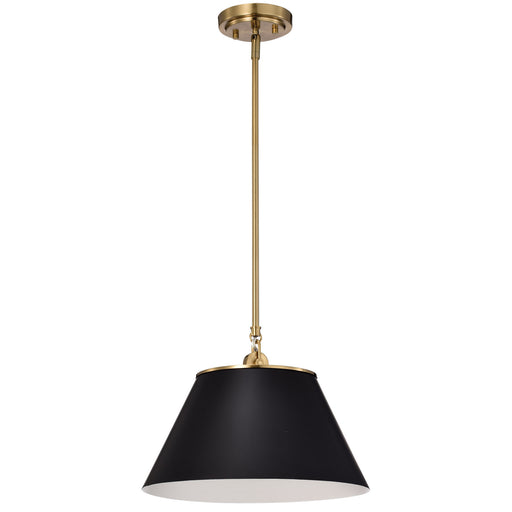 Myhouse Lighting Nuvo Lighting - 60-7411 - One Light Pendant - Dover - Black / Vintage Brass