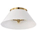 Myhouse Lighting Nuvo Lighting - 60-7421 - Three Light Flush Mount - Dover - White / Vintage Brass