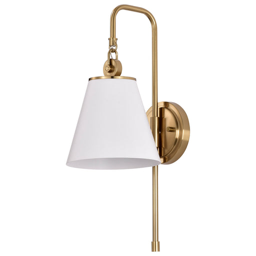 Myhouse Lighting Nuvo Lighting - 60-7446 - One Light Wall Sconce - Dover - White / Vintage Brass