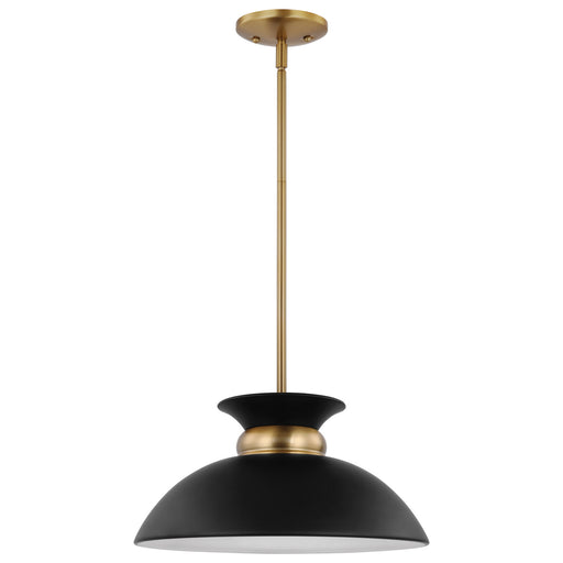 Myhouse Lighting Nuvo Lighting - 60-7460 - One Light Pendant - Perkins - Matte Black / Burnished Brass