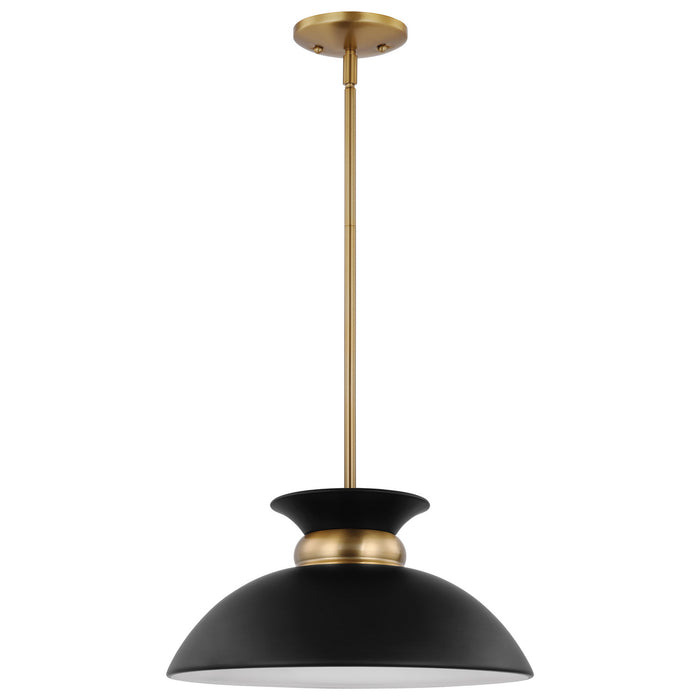 Myhouse Lighting Nuvo Lighting - 60-7460 - One Light Pendant - Perkins - Matte Black / Burnished Brass