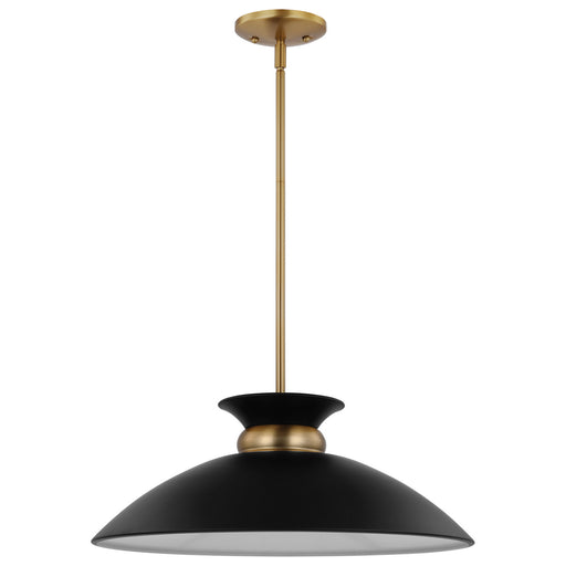 Myhouse Lighting Nuvo Lighting - 60-7461 - One Light Pendant - Perkins - Matte Black / Burnished Brass