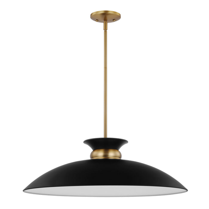 Myhouse Lighting Nuvo Lighting - 60-7462 - One Light Pendant - Perkins - Matte Black / Burnished Brass