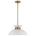 Myhouse Lighting Nuvo Lighting - 60-7463 - One Light Pendant - Perkins - Matte White / Burnished Brass