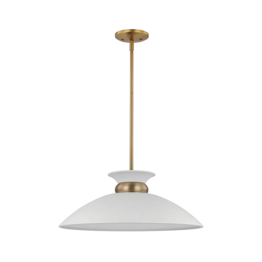 Myhouse Lighting Nuvo Lighting - 60-7464 - One Light Pendant - Perkins - Matte White / Burnished Brass