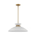 Myhouse Lighting Nuvo Lighting - 60-7464 - One Light Pendant - Perkins - Matte White / Burnished Brass