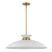 Myhouse Lighting Nuvo Lighting - 60-7465 - One Light Pendant - Perkins - Matte White / Burnished Brass