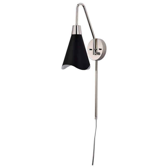 Myhouse Lighting Nuvo Lighting - 60-7469 - One Light Wall Sconce - Tango - Matte Black / Polished Nickel