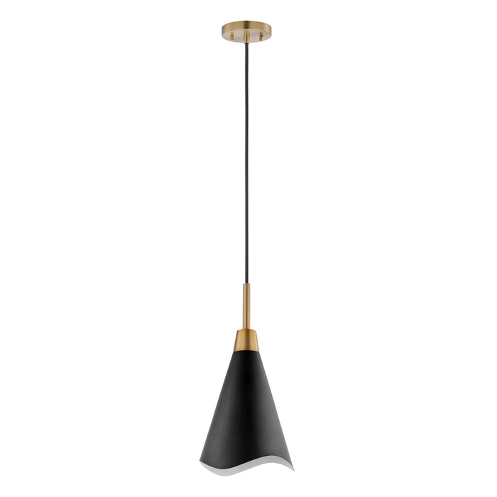 Myhouse Lighting Nuvo Lighting - 60-7470 - One Light Pendant - Tango - Matte Black / Burnished Brass