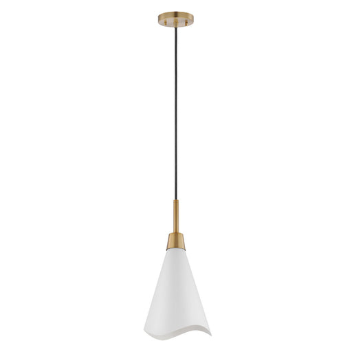 Myhouse Lighting Nuvo Lighting - 60-7471 - One Light Pendant - Tango - Matte White / Burnished Brass