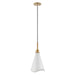 Myhouse Lighting Nuvo Lighting - 60-7471 - One Light Pendant - Tango - Matte White / Burnished Brass