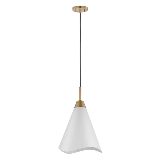 Myhouse Lighting Nuvo Lighting - 60-7474 - One Light Pendant - Tango - Matte White / Burnished Brass