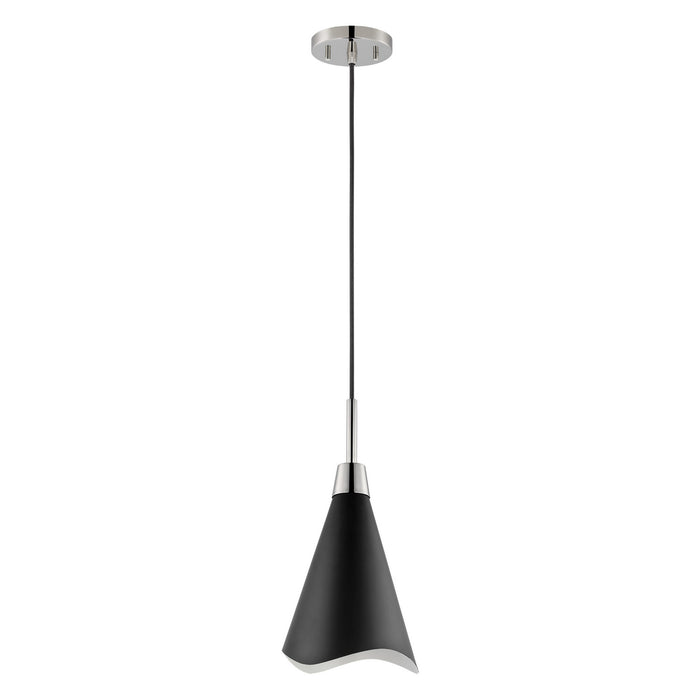 Myhouse Lighting Nuvo Lighting - 60-7478 - One Light Pendant - Tango - Matte Black / Polished Nickel