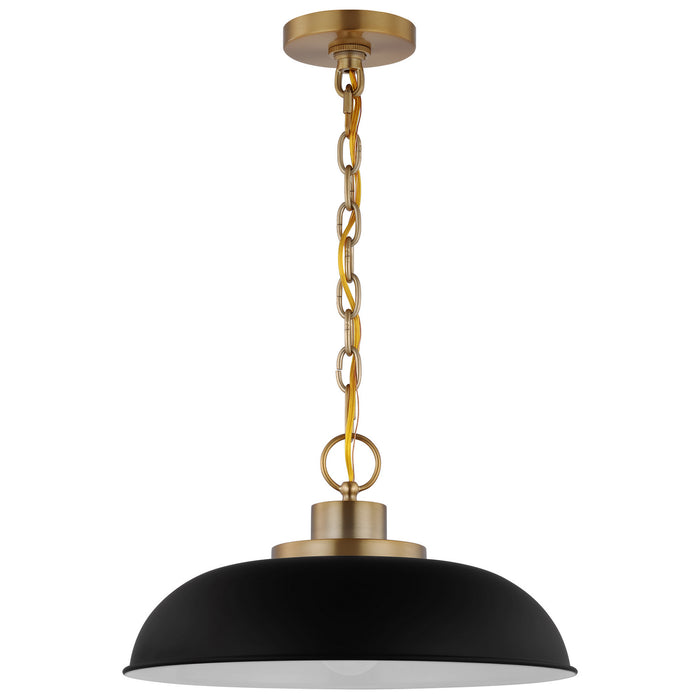 Myhouse Lighting Nuvo Lighting - 60-7481 - One Light Pendant - Colony - Matte Black / Burnished Brass