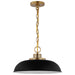 Myhouse Lighting Nuvo Lighting - 60-7481 - One Light Pendant - Colony - Matte Black / Burnished Brass