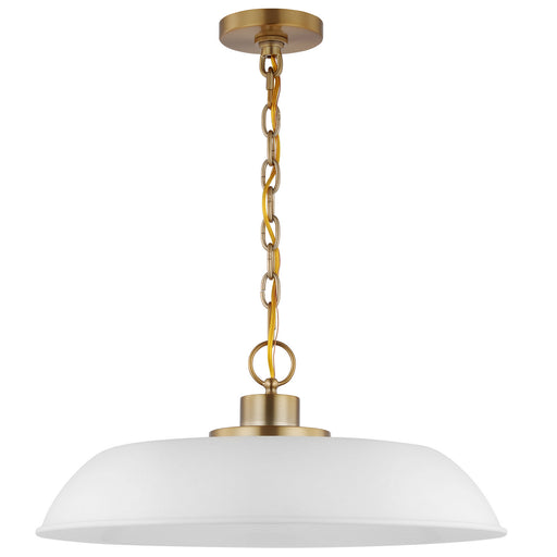 Myhouse Lighting Nuvo Lighting - 60-7483 - One Light Pendant - Colony - Matte White / Burnished Brass