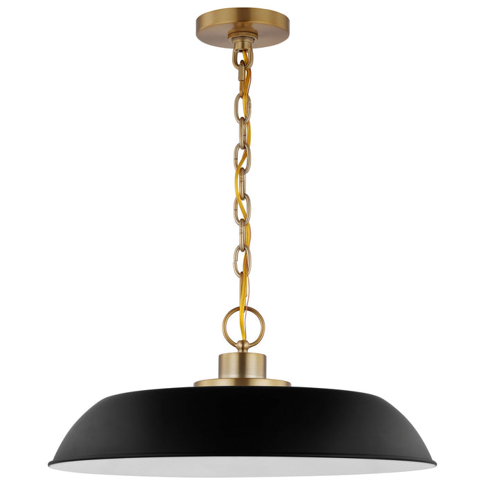 Myhouse Lighting Nuvo Lighting - 60-7484 - One Light Pendant - Colony - Matte Black / Burnished Brass