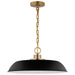 Myhouse Lighting Nuvo Lighting - 60-7484 - One Light Pendant - Colony - Matte Black / Burnished Brass