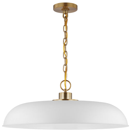 Myhouse Lighting Nuvo Lighting - 60-7486 - One Light Pendant - Colony - Matte White / Burnished Brass