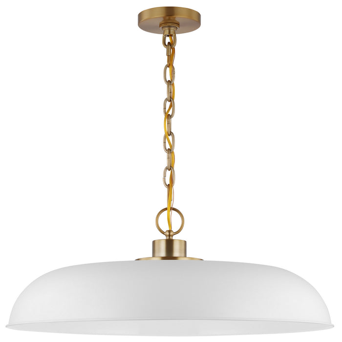 Myhouse Lighting Nuvo Lighting - 60-7486 - One Light Pendant - Colony - Matte White / Burnished Brass