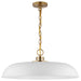 Myhouse Lighting Nuvo Lighting - 60-7486 - One Light Pendant - Colony - Matte White / Burnished Brass