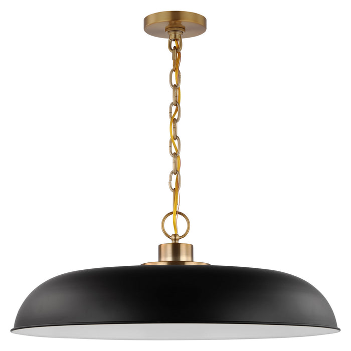 Myhouse Lighting Nuvo Lighting - 60-7487 - One Light Pendant - Colony - Matte Black / Burnished Brass