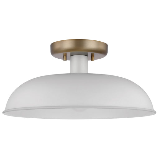 Myhouse Lighting Nuvo Lighting - 60-7490 - One Light Flush Mount - Colony - Matte White / Burnished Brass