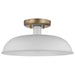 Myhouse Lighting Nuvo Lighting - 60-7490 - One Light Flush Mount - Colony - Matte White / Burnished Brass