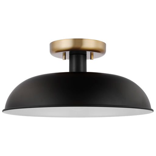 Myhouse Lighting Nuvo Lighting - 60-7491 - One Light Flush Mount - Colony - Matte Black / Burnished Brass