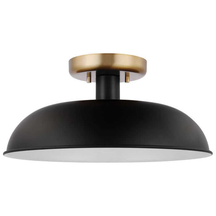 Myhouse Lighting Nuvo Lighting - 60-7491 - One Light Flush Mount - Colony - Matte Black / Burnished Brass