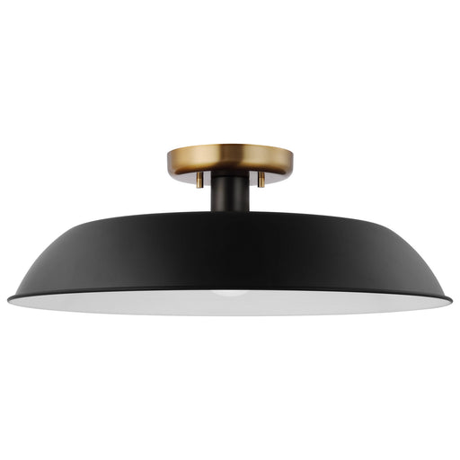 Myhouse Lighting Nuvo Lighting - 60-7494 - One Light Flush Mount - Colony - Matte Black / Burnished Brass