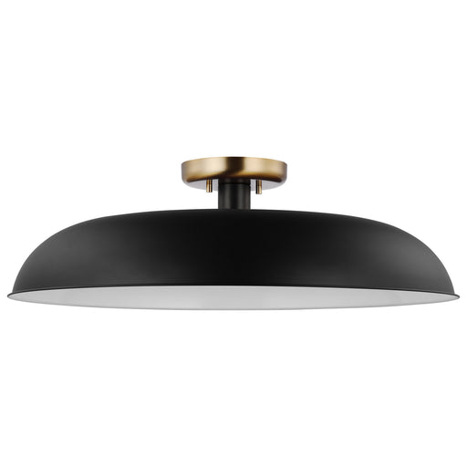 Myhouse Lighting Nuvo Lighting - 60-7497 - One Light Flush Mount - Colony - Matte Black / Burnished Brass