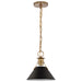 Myhouse Lighting Nuvo Lighting - 60-7521 - One Light Pendant - Outpost - Matte Black / Burnished Brass