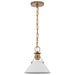 Myhouse Lighting Nuvo Lighting - 60-7522 - One Light Pendant - Outpost - Matte White / Burnished Brass