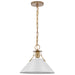 Myhouse Lighting Nuvo Lighting - 60-7524 - One Light Pendant - Outpost - Matte White / Burnished Brass