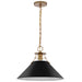 Myhouse Lighting Nuvo Lighting - 60-7525 - One Light Pendant - Outpost - Matte Black / Burnished Brass