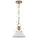 Myhouse Lighting Nuvo Lighting - 60-7526 - One Light Pendant - Outpost - Matte White / Burnished Brass