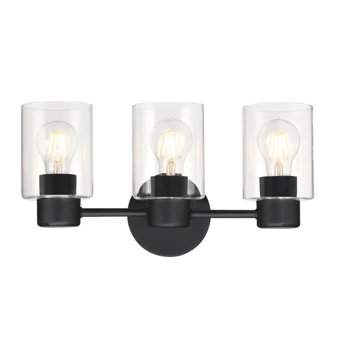 Myhouse Lighting Westinghouse Lighting - 6115600 - Three Light Wall Fixture - Sylvestre - Matte Black