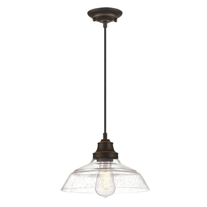 Myhouse Lighting Westinghouse Lighting - 6116600 - One Light Pendant - Iron Hill - Oil Rubbed Bronze With Highlights