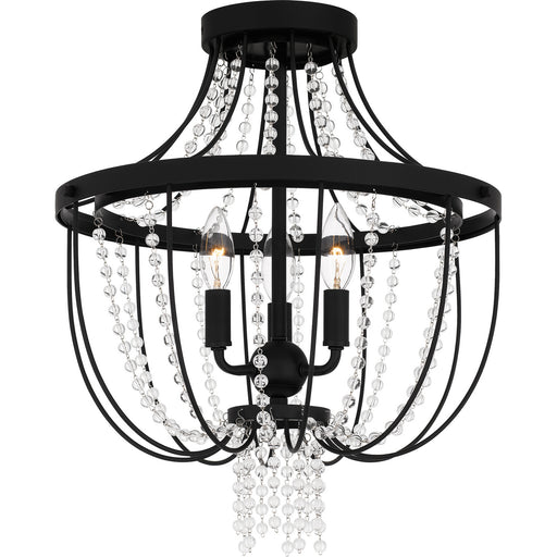 Myhouse Lighting Quoizel - ADL1716MBK - Three Light Semi Flush Mount - Adelaide - Matte Black