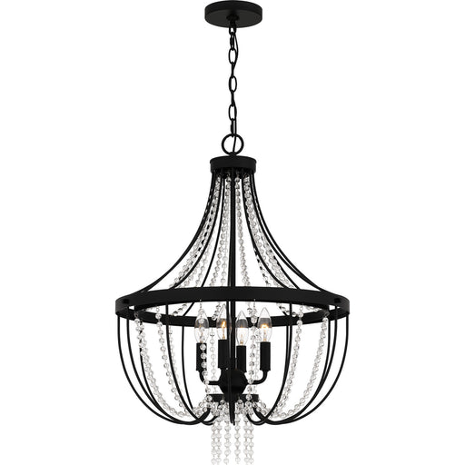 Myhouse Lighting Quoizel - ADL2820MBK - Four Light Pendant - Adelaide - Matte Black