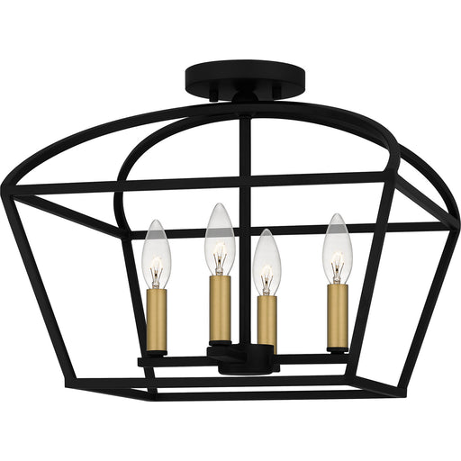 Myhouse Lighting Quoizel - COB1716MBK - Four Light Semi-Flush Mount - Concho Bay - Matte Black