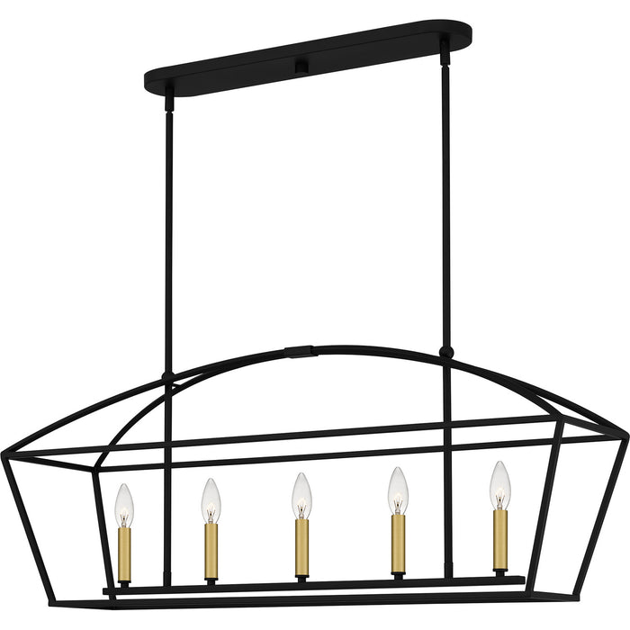 Myhouse Lighting Quoizel - COB540MBK - Five Light Island Chandelier - Concho Bay - Matte Black