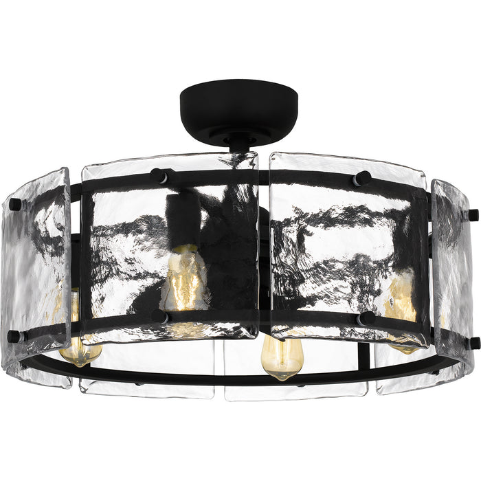 Myhouse Lighting Quoizel - FTS3124EK - Four Light Fandelier - Fortress - Earth Black