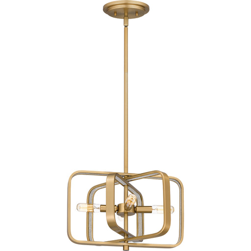 Myhouse Lighting Quoizel - PCDPR2814BWS - Four Light Pendant - Dupree - Brushed Weathered Brass