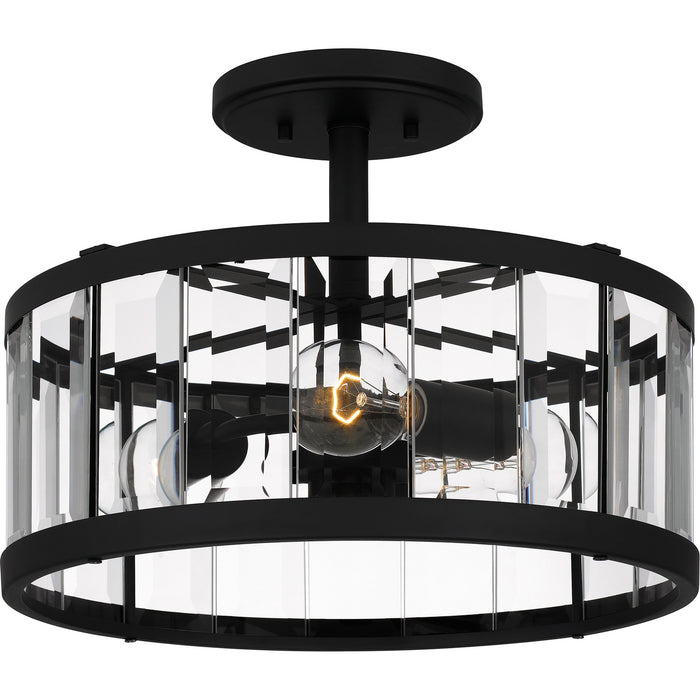 Myhouse Lighting Quoizel - PCLCA1715MBK - Three Light Semi Flush Mount - Lucia - Matte Black